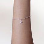 Pulseira de Prata 925 Mini Iniciais Cravejadas