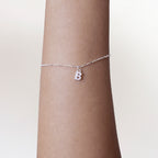 Pulseira de Prata 925 Mini Iniciais Cravejadas
