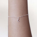 Pulseira de Prata 925 Mini Iniciais Cravejadas