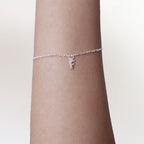 Pulseira de Prata 925 Mini Iniciais Cravejadas