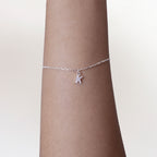 Pulseira de Prata 925 Mini Iniciais Cravejadas