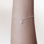 Pulseira de Prata 925 Mini Iniciais Cravejadas