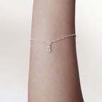 Pulseira de Prata 925 Mini Iniciais Cravejadas