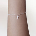 Pulseira de Prata 925 Mini Iniciais Cravejadas