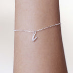 Pulseira de Prata 925 Mini Iniciais Cravejadas