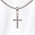 Berloque Crucifixo com Zircônia Prata 925