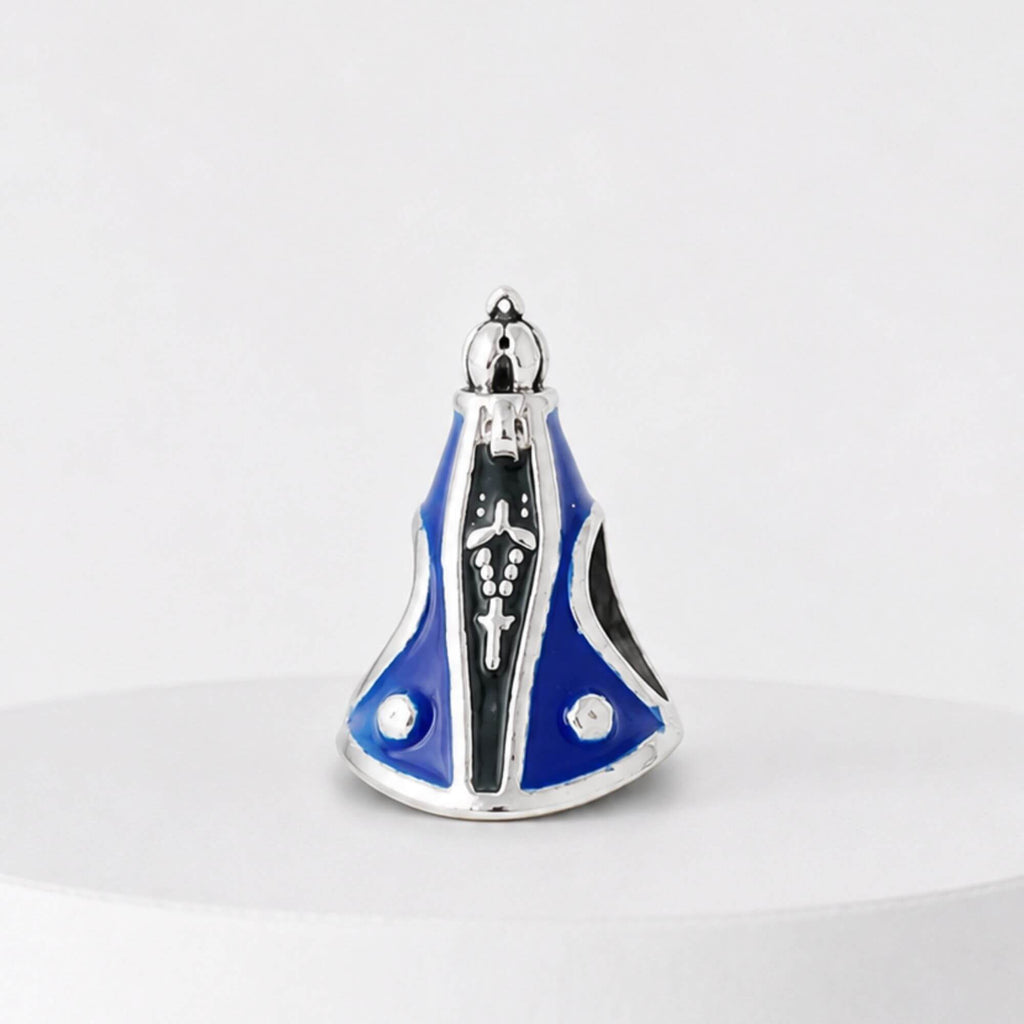 Berloque Nossa Senhora Aparecida Azul Prata 925