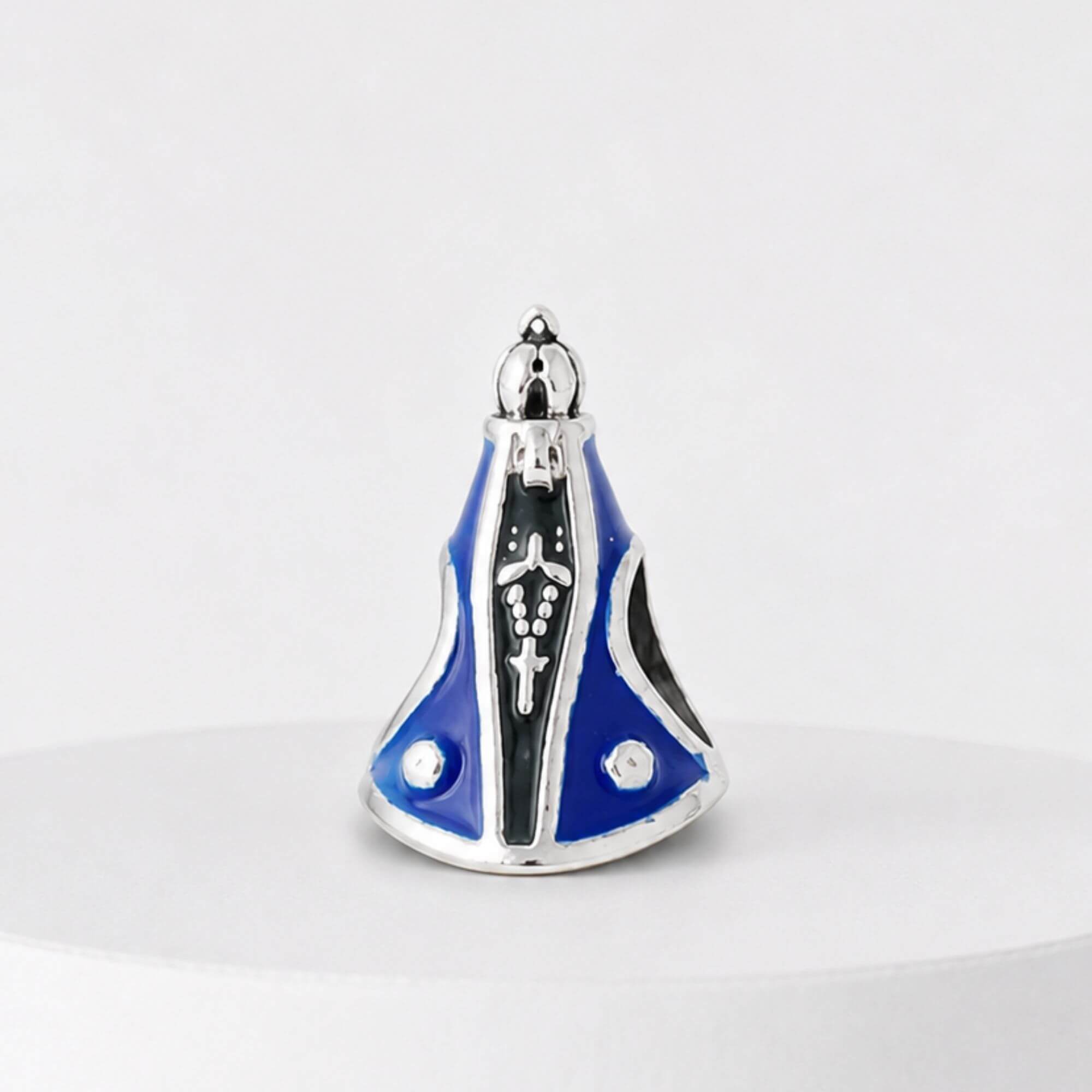Berloque Nossa Senhora Aparecida Azul Prata 925