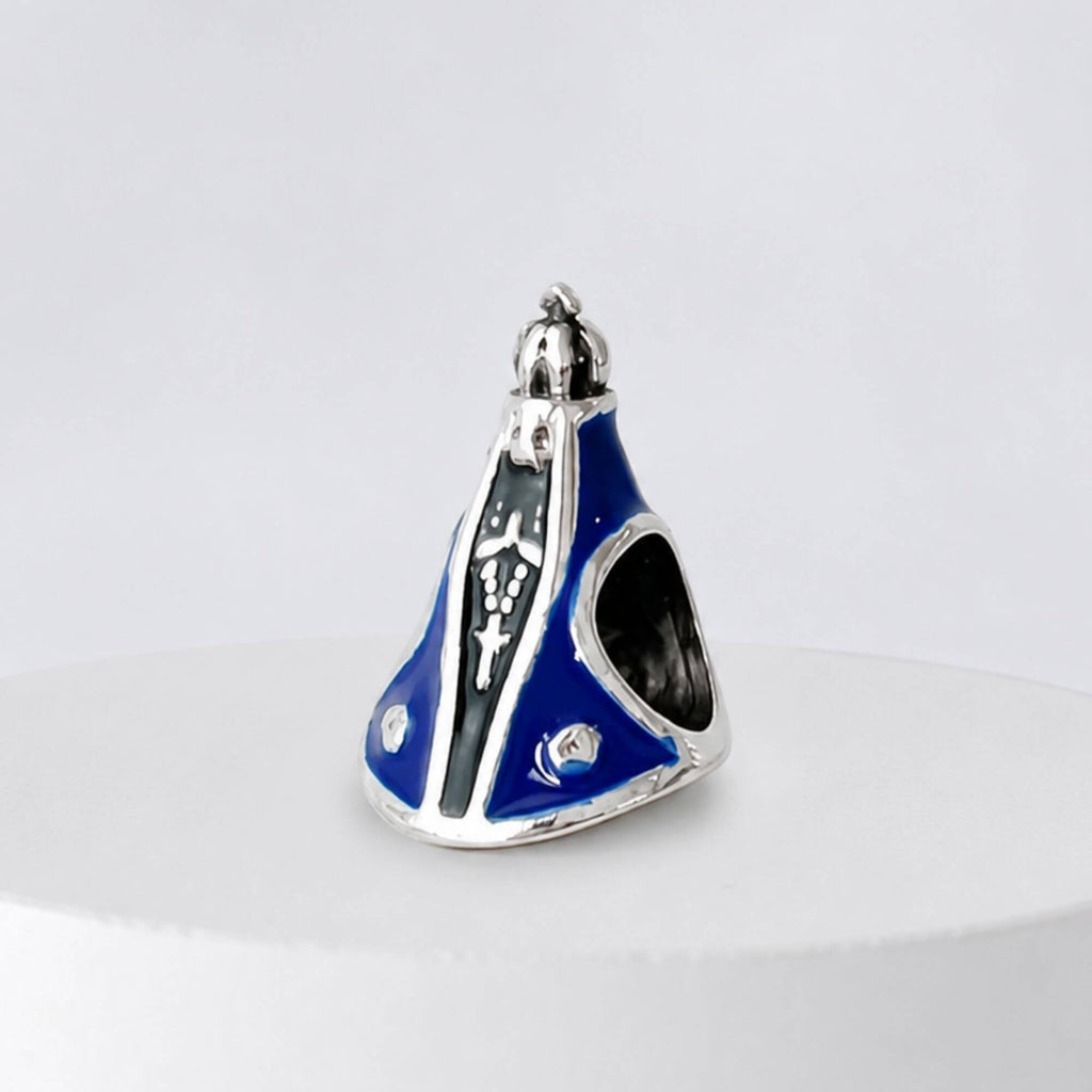 Berloque Nossa Senhora Aparecida Azul Prata 925