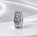 Berloque Mini Separador Zircônia Azul Celeste Prata 925