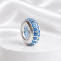 Berloque Separador Zircônia Azul Celeste Prata 925