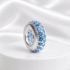 Berloque Separador Zircônia Azul Celeste Prata 925