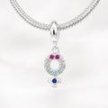 Berloque Orgulho Feminino Zircônias Coloridas Prata 925