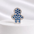 Berloque Separador Menino com Zircônia Azul Prata 925