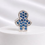 Berloque Separador Menino com Zircônia Azul Prata 925