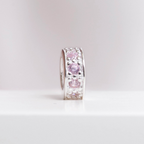 Berloque Mini Separador Zircônia Rosa Bebê Prata 925