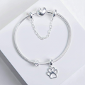 Kit Minha Primeira Pulseira Coração + Berloque Patinha + Presente Berloque Mini Separador Corações + Frete Grátis