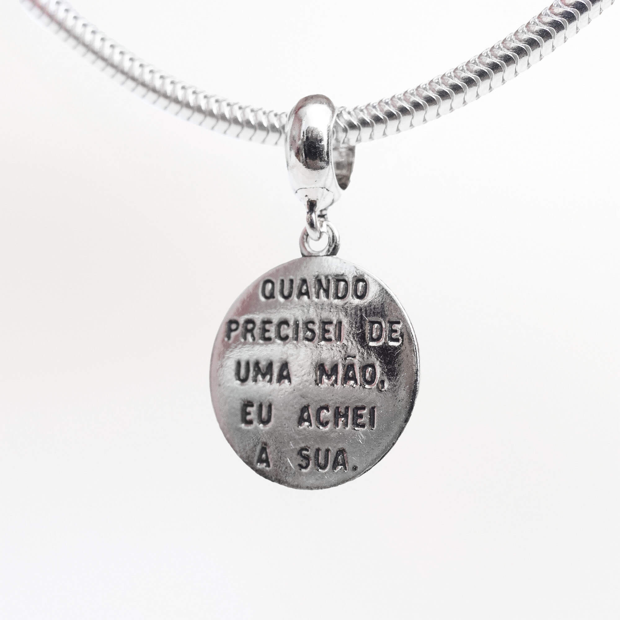 Berloque Medalha Pata de Cachorro Prata 925