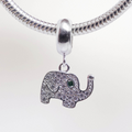 Berloque Elefante Cravejado Com Zircônias Prata 925