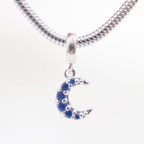 Berloque Lua com Zircônia Azul Prata 925