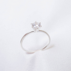 Anel Solitário com Zircônia Cristal Prata 925