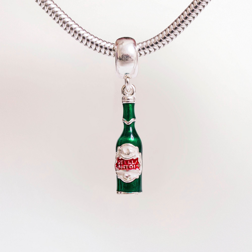 Berloque Cerveja de Garrafa Prata 925