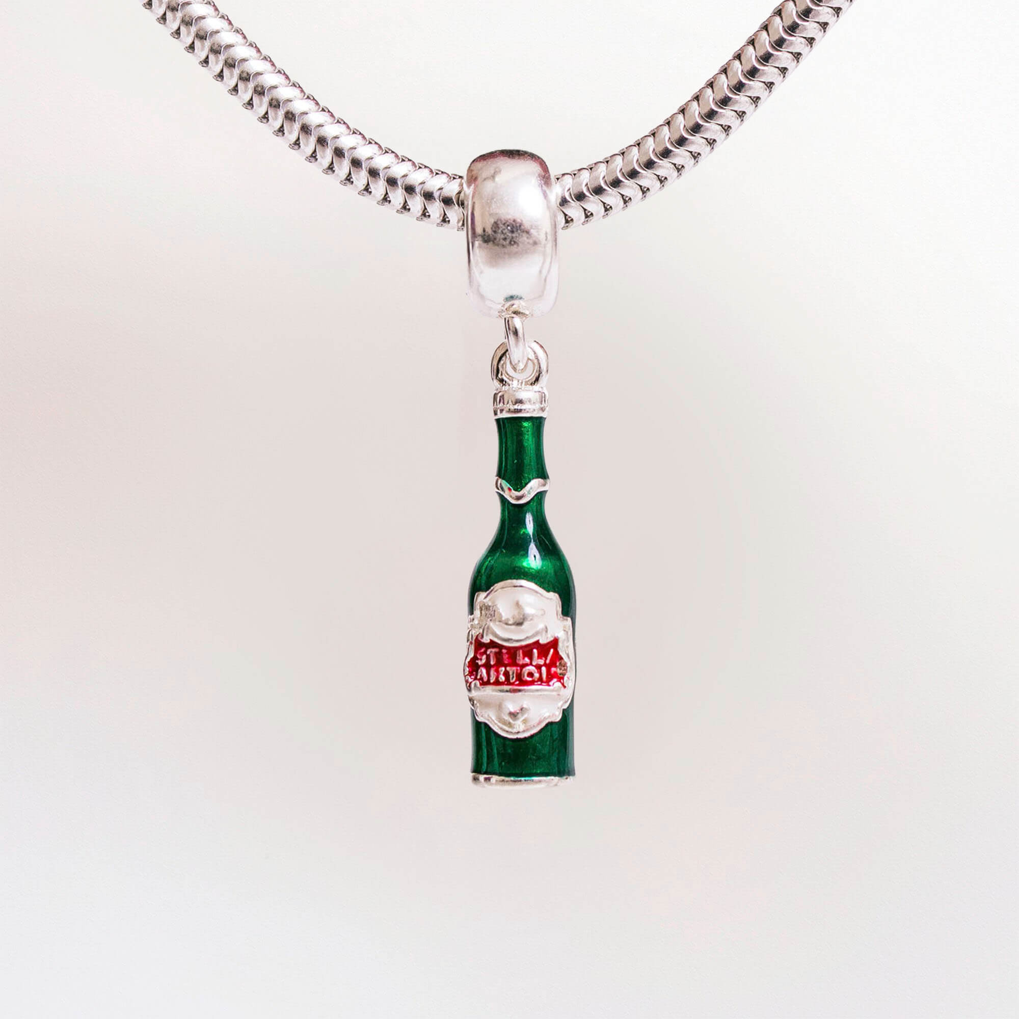 Berloque Cerveja de Garrafa Prata 925