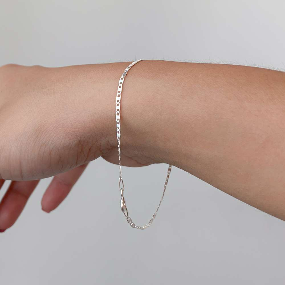 Pulseira Piastrine 18cm Prata 925
