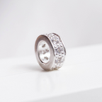 Berloque Mini Separador Zirconia Cristal Prata 925