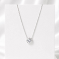 Colar de Prata 925 Ponto de Luz Zircônia Cristal 9mm 45 cm
