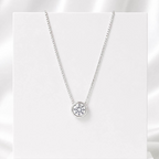 Colar de Prata 925 Ponto de Luz Zircônia Cristal 9mm 45 cm