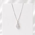 Colar Ponto de Luz Com Cravejado Cristal Prata 925