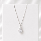 Colar Ponto de Luz Com Cravejado Cristal Prata 925