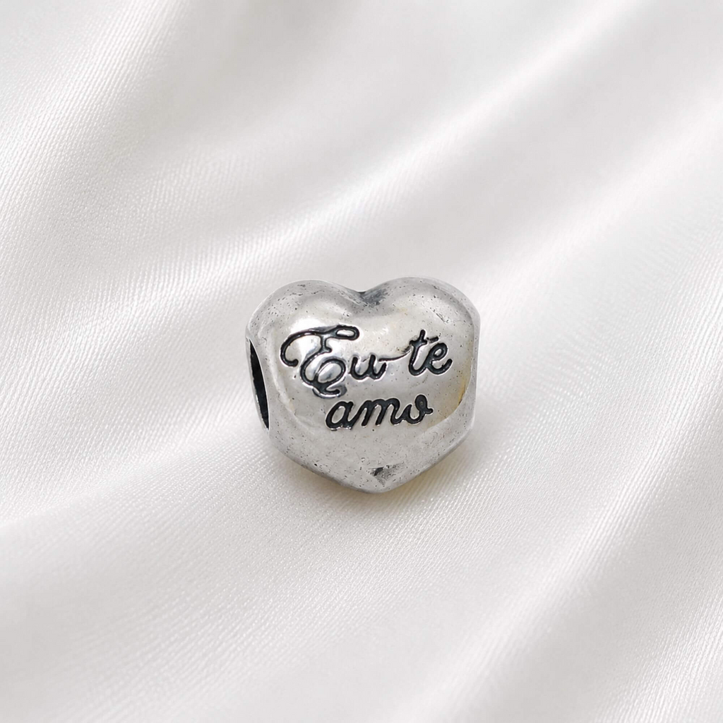 Berloque Coração Eu Te Amo Prata 925