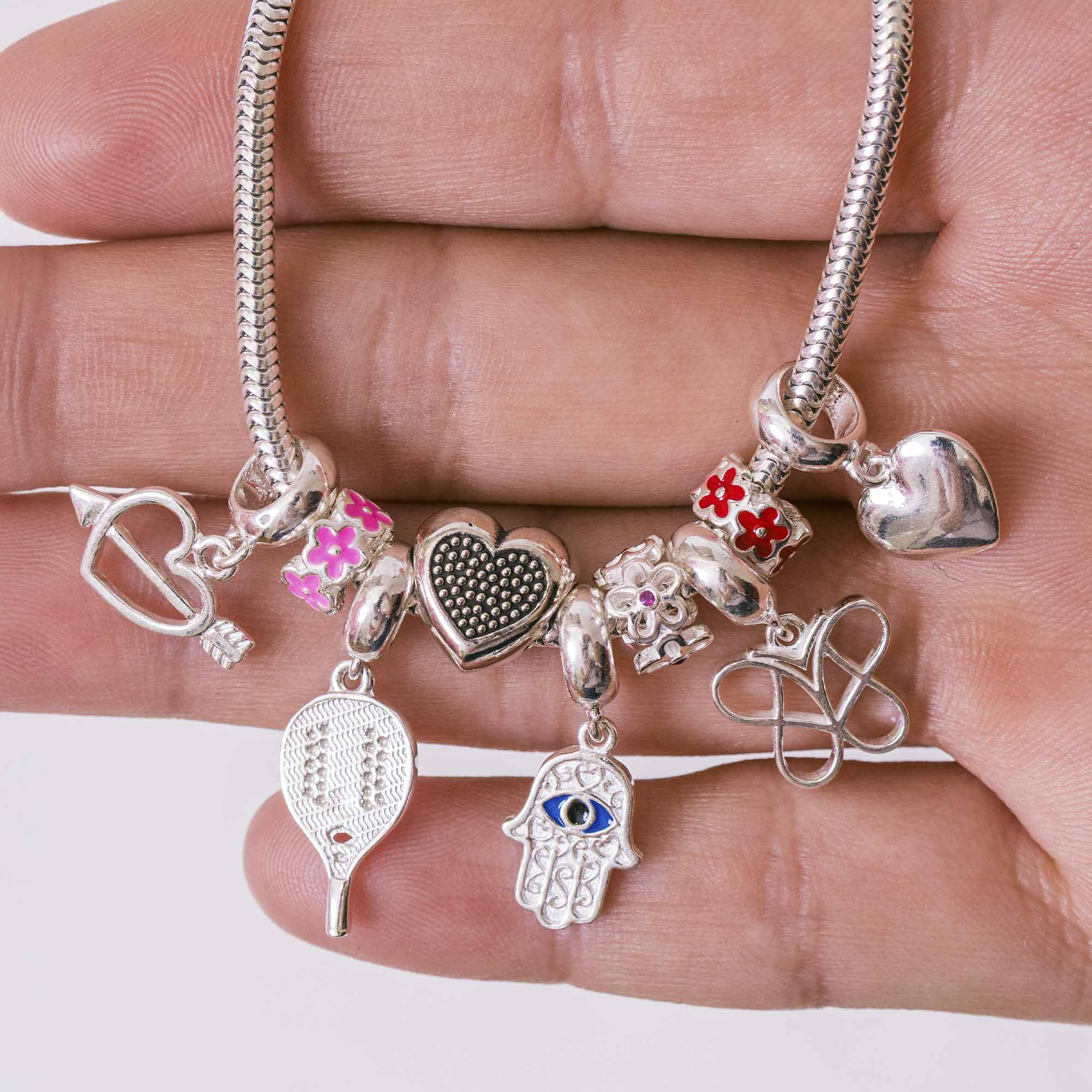 Berloque Coração Pontilhado Separador Prata 925