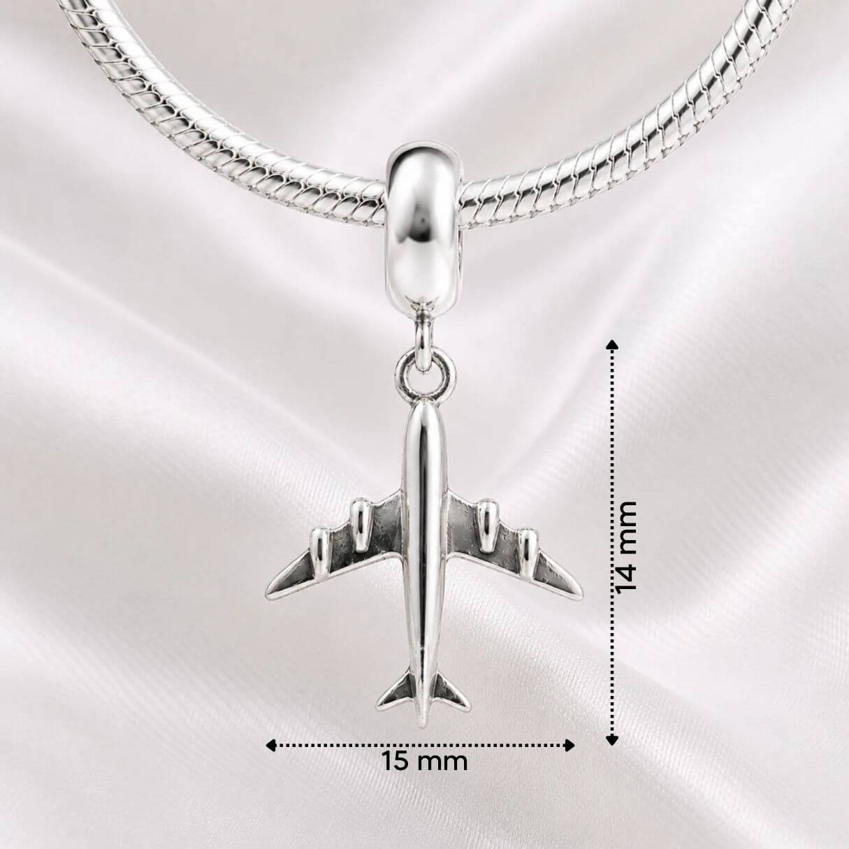 Berloque Avião Pingente Prata 925