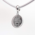 Berloque Medalha Pata de Cachorro Prata 925