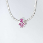 Berloque Separador Menina com Zircônia Pink Prata 925