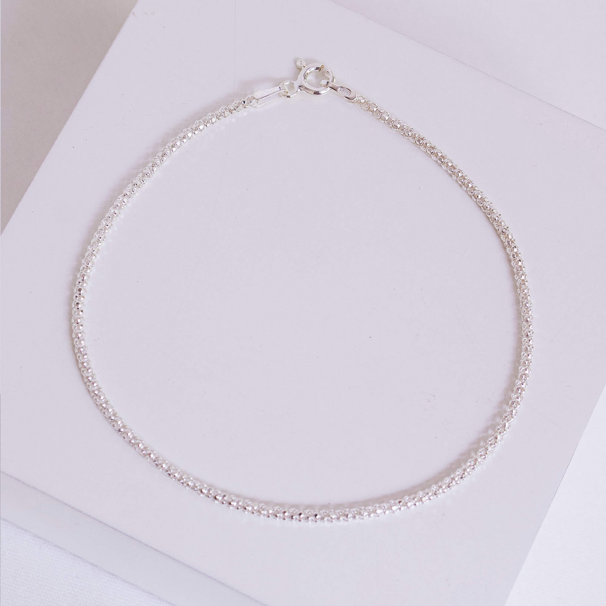 Tornozeleira de Prata 925 Pipoca