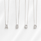 Colar Mini Iniciais Cravejado Zircônias Cristais Prata 925