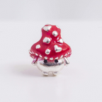 Berloque Separador Cogumelo Vermelho Prata 925