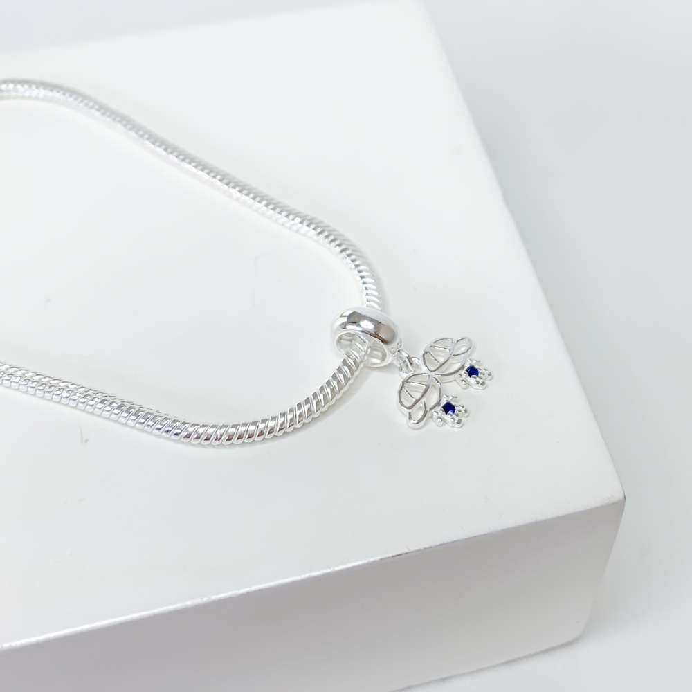 Berloque Filhos Zircônia Azul Prata 925