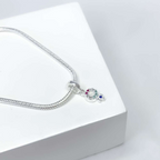Berloque Orgulho Feminino Zircônias Coloridas Prata 925
