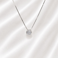 Colar Ponto de Luz Zircônia Cristal 8mm 45 cm Prata 925
