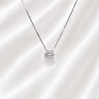Colar Ponto de Luz Zircônia Cristal 8mm 45 cm Prata 925