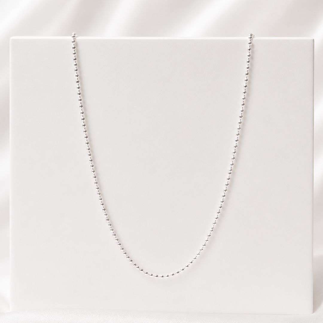 Corrente Bolinha Diamantada Prata 925
