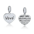 Berloque Coração Vovó Prata 925