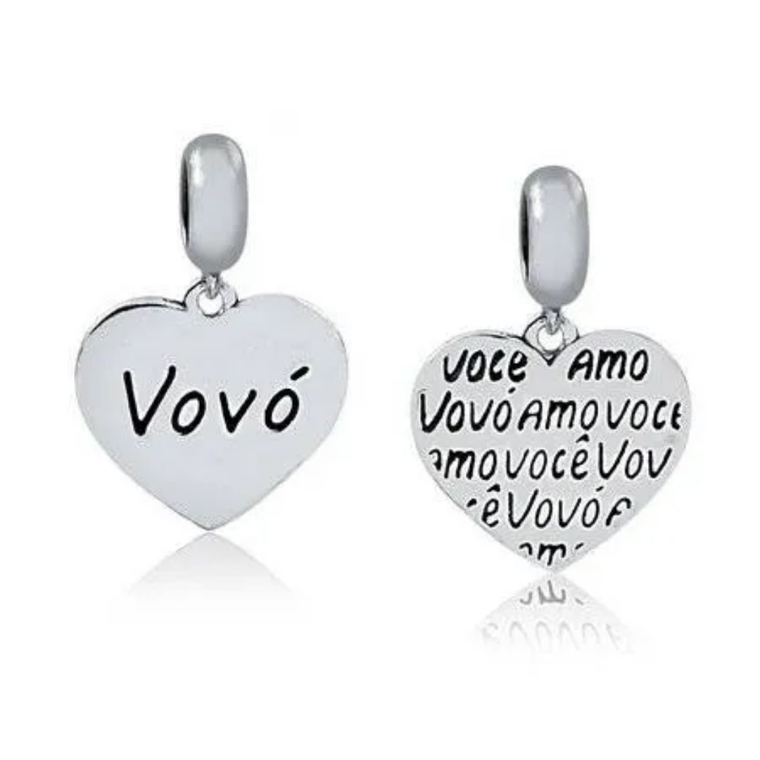Berloque Coração Vovó Prata 925