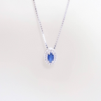 Colar de Prata 925 Azul Com Zircônias Cristais 45 cm