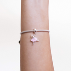 Berloque Bailarina Rosa Prata 925